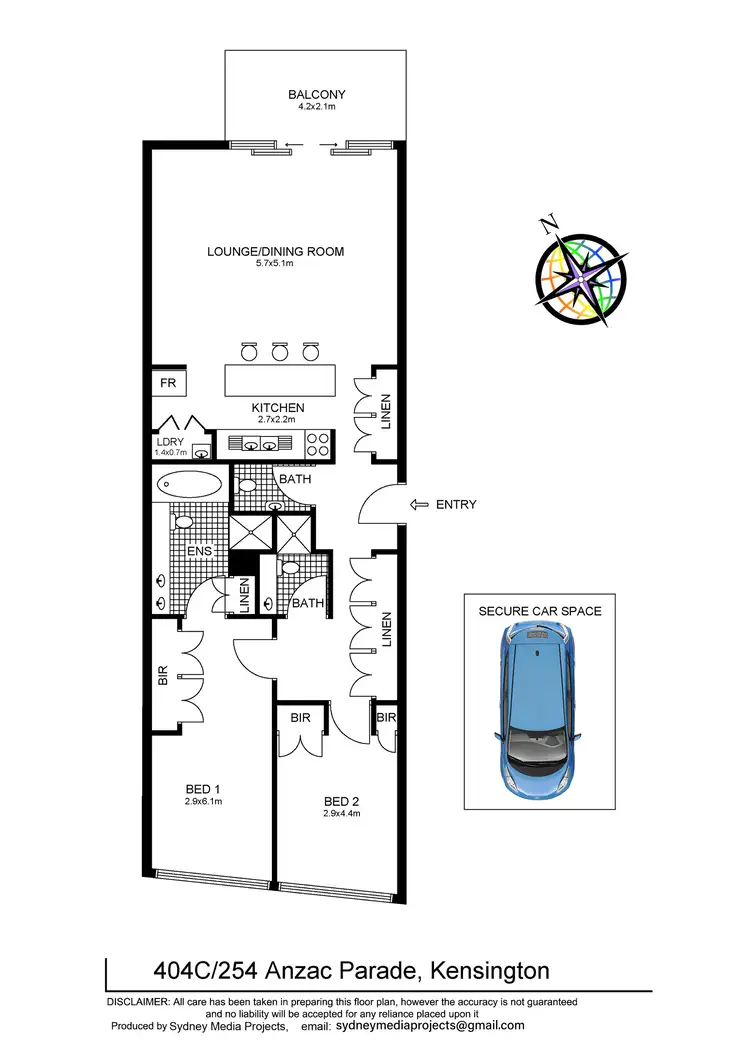 Floorplan of Homely apartment listing, 404C/254 Anzac Parade, Kensington NSW 2033