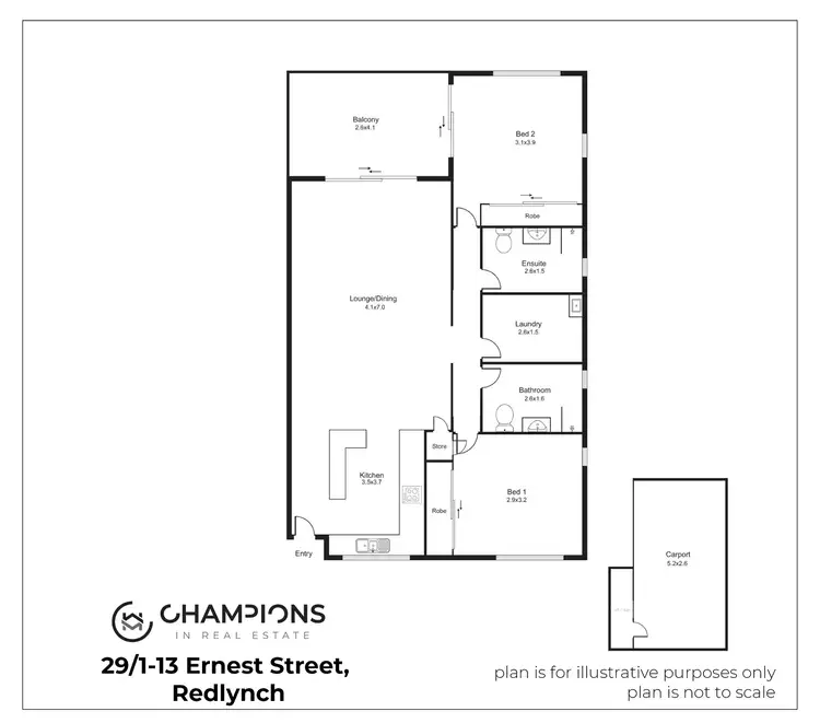 Floorplan of Homely unit listing, 29/1-13 Ernest Street, Redlynch QLD 4870