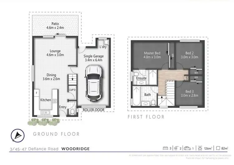 Floorplan of Homely townhouse listing, 1/45-47 Defiance Rd, Woodridge QLD 4114