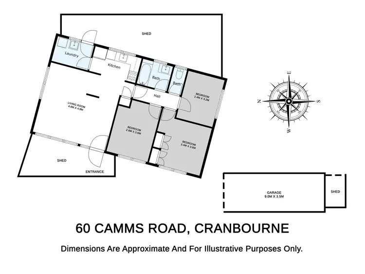 Floorplan of Homely house listing, 60 Camms Road, Cranbourne VIC 3977