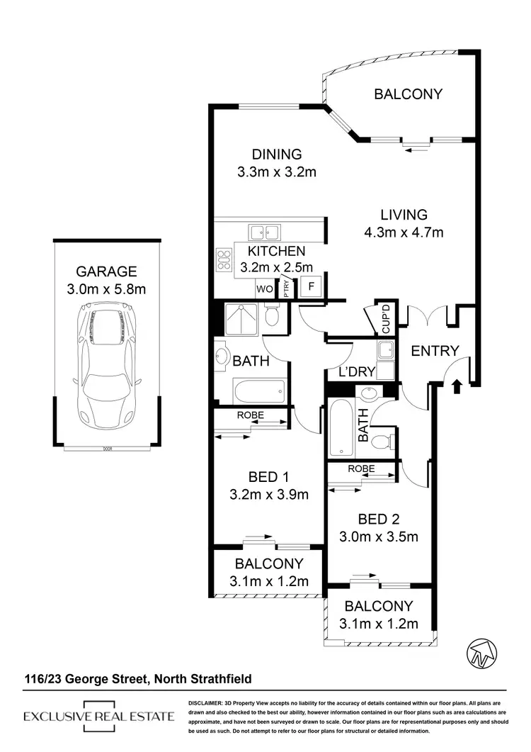 Floorplan of Homely unit listing, 116/23 George Street, North Strathfield NSW 2137