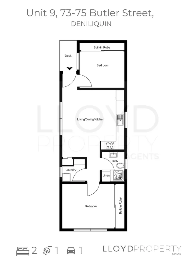 Floorplan of Homely unit listing, 9/73-75 BUTLER STREET, Deniliquin NSW 2710