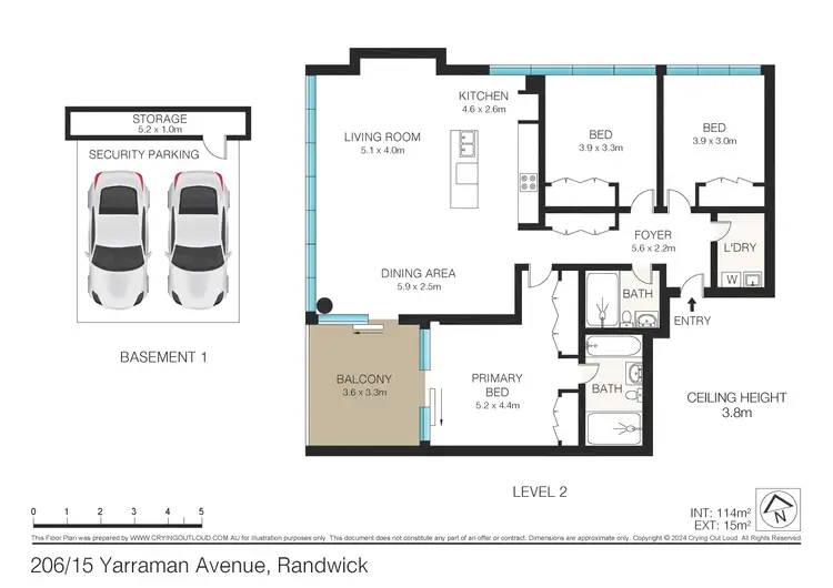 Floorplan of Homely apartment listing, 206/15 Yarraman Avenue, Randwick NSW 2031