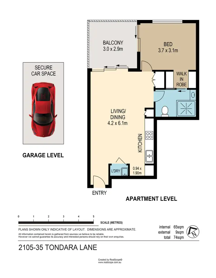 Floorplan of Homely apartment listing, 2105/35 Tondara Lane, West End QLD 4101