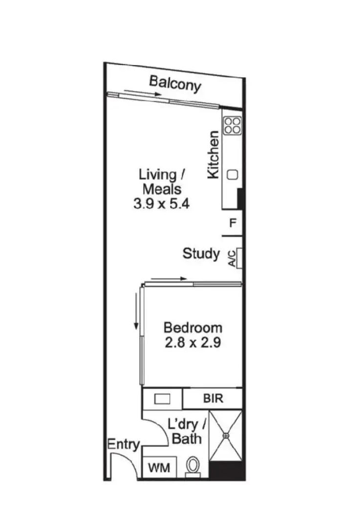 Floorplan of Homely apartment listing, 507/6 Leicester Street, Carlton VIC 3053