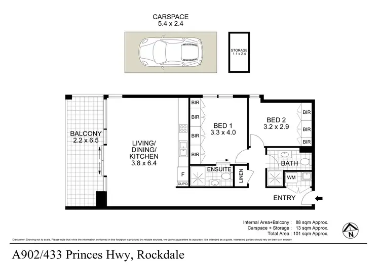 Floorplan of Homely apartment listing, A902/433 Princes Highway, Rockdale NSW 2216