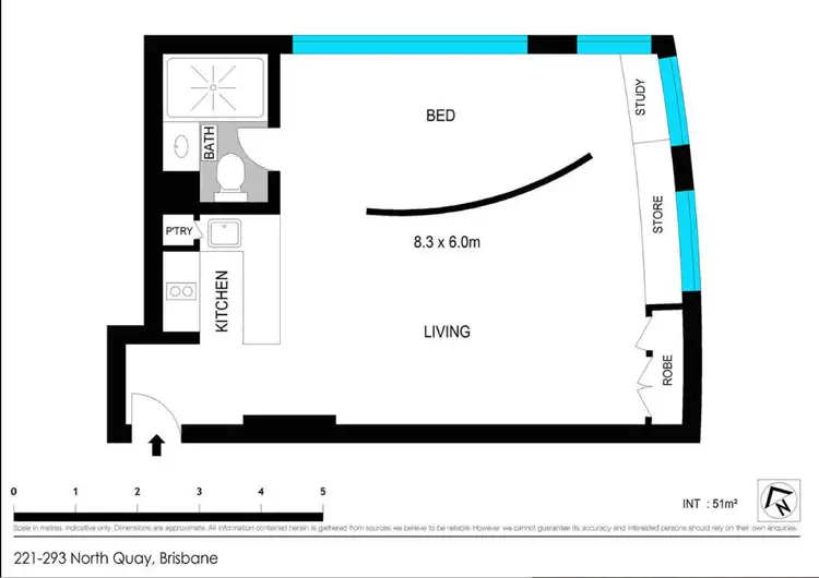 Floorplan of Homely apartment listing, 221/293 North Quay, Brisbane City QLD 4000