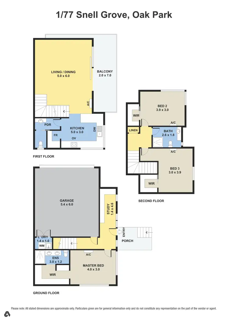 Floorplan of Homely townhouse listing, 1/77 Snell Grove, Oak Park VIC 3046