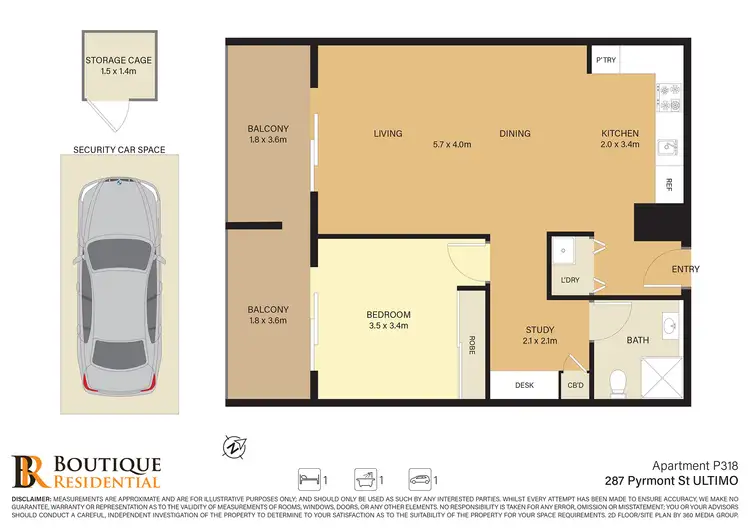 Floorplan of Homely apartment listing, P318/287 Pyrmont Street, Ultimo NSW 2007