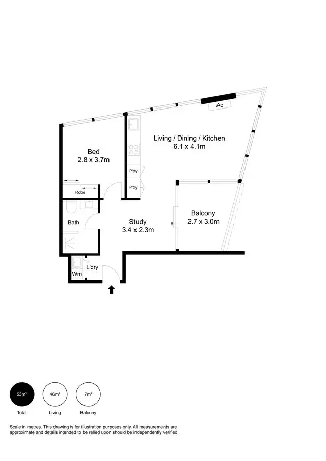 Floorplan of Homely apartment listing, 2207/421 King William Street, Adelaide SA 5000