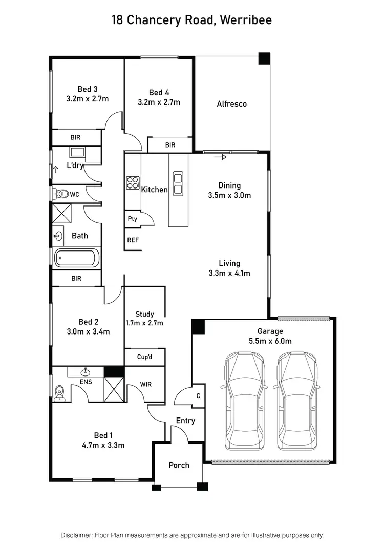 Floorplan of Homely house listing, 18 Chancery Road, Werribee VIC 3030