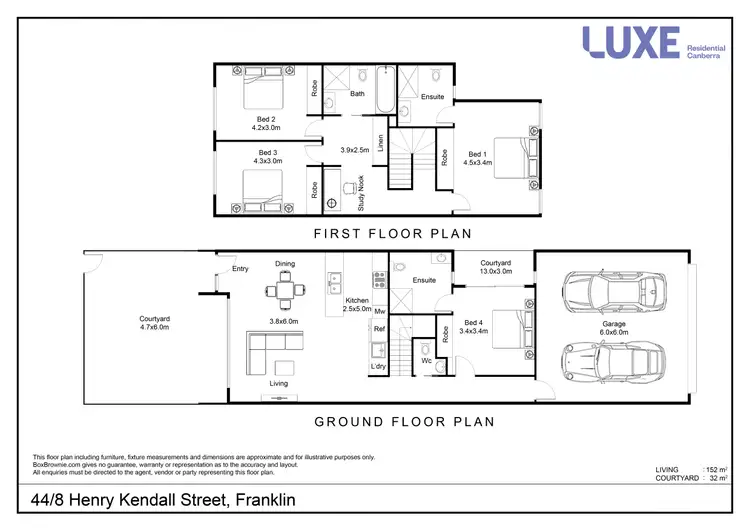 Floorplan of Homely townhouse listing, 44/8 Henry Kendall Street, Franklin ACT 2913