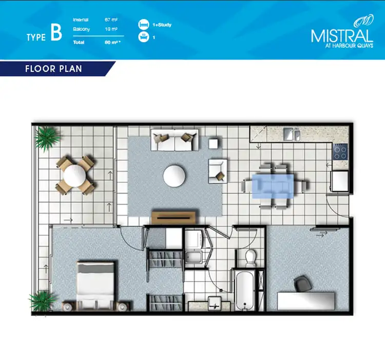 Floorplan of Homely apartment listing, 201/2 East Quay Drive, Biggera Waters QLD 4216