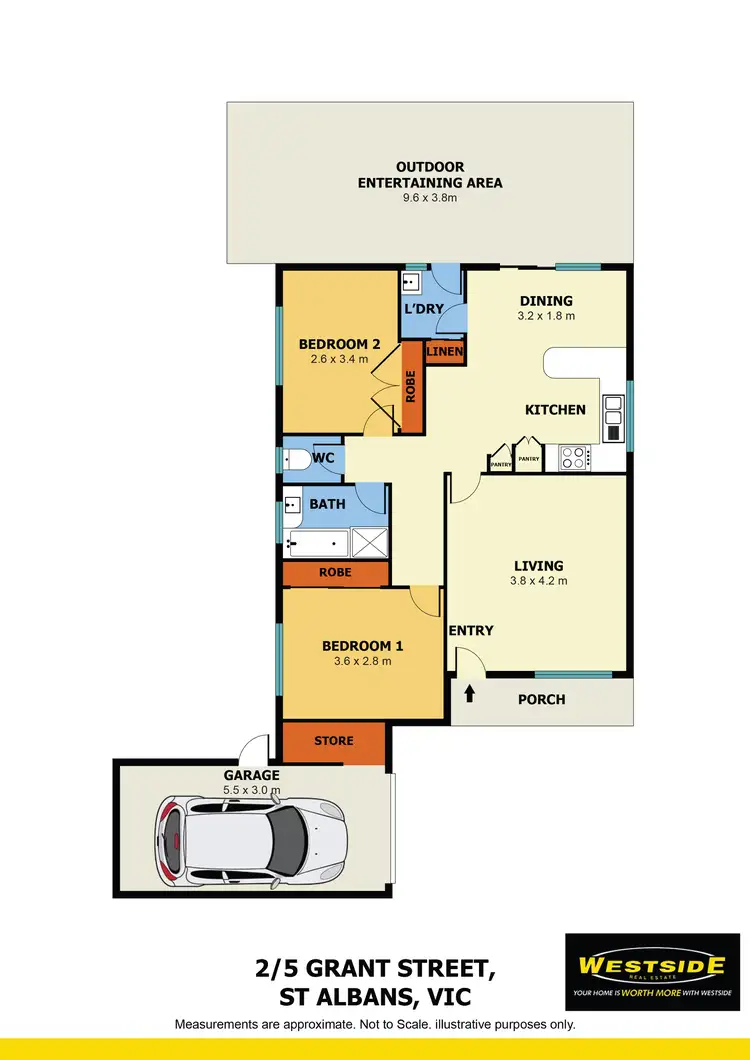 Floorplan of Homely unit listing, 2/5-9 Grant Street, St Albans VIC 3021