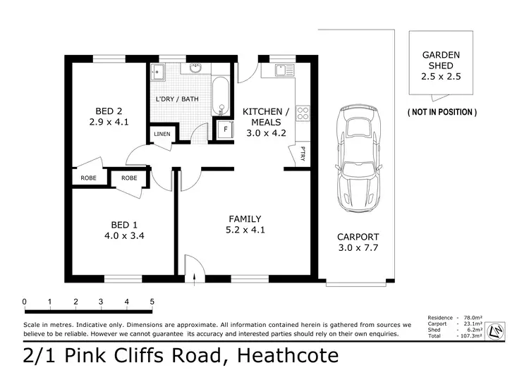 Floorplan of Homely unit listing, 2/1 Pink Cliffs Road, Heathcote VIC 3523