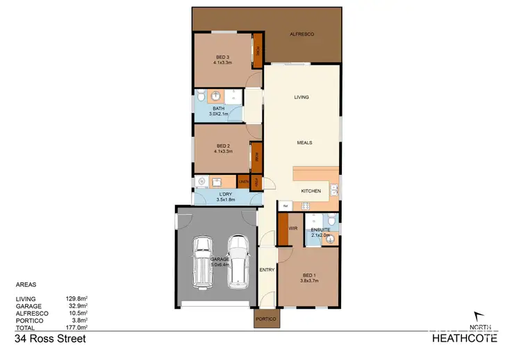 Floorplan of Homely house listing, 34 Ross Street, Heathcote VIC 3523