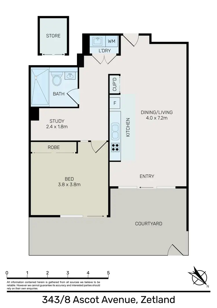 Floorplan of Homely apartment listing, 343/8 Ascot Avenue, Zetland NSW 2017