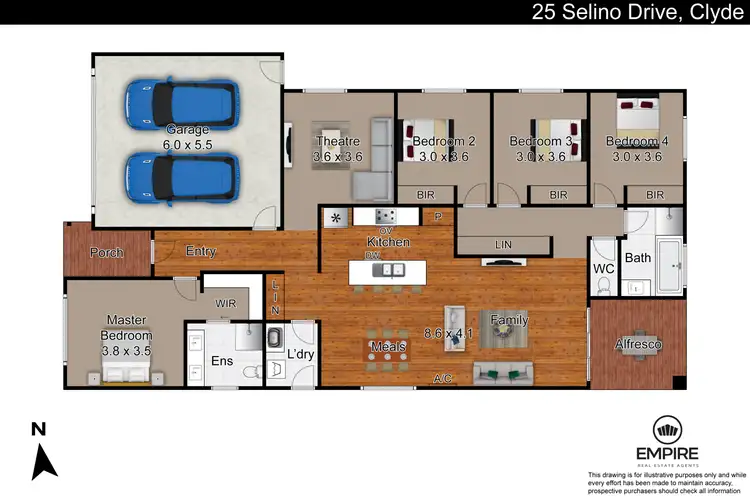Floorplan of Homely house listing, 25 Selino Drive, Clyde VIC 3978