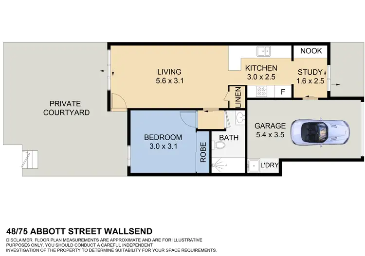 Floorplan of Homely unit listing, 48/75 Abbott Street, Wallsend NSW 2287