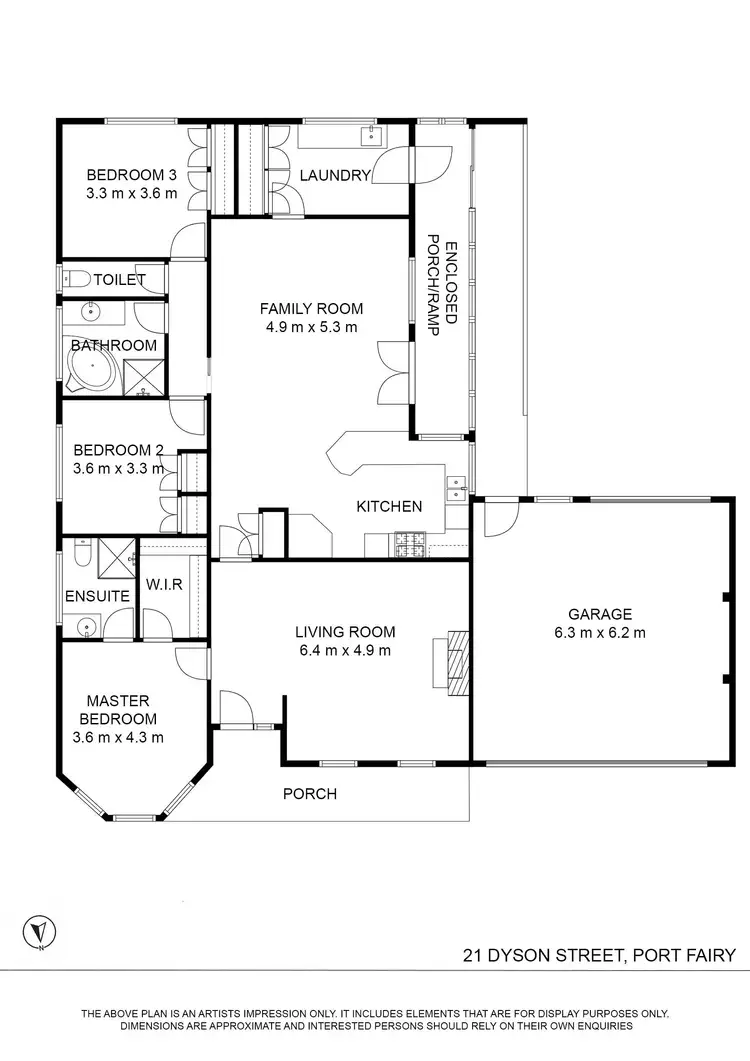 Floorplan of Homely house listing, 21 Dyson Street, Port Fairy VIC 3284