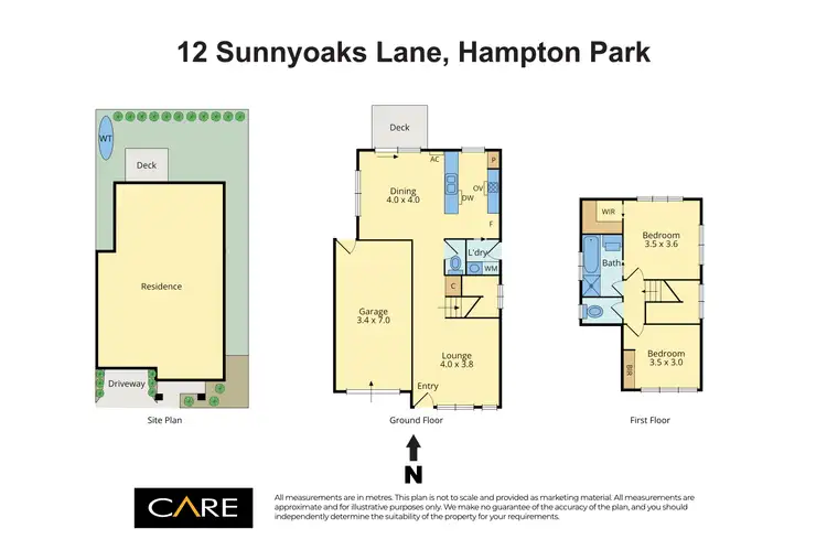 Floorplan of Homely townhouse listing, 12 Sunnyoaks Lane, Hampton Park VIC 3976