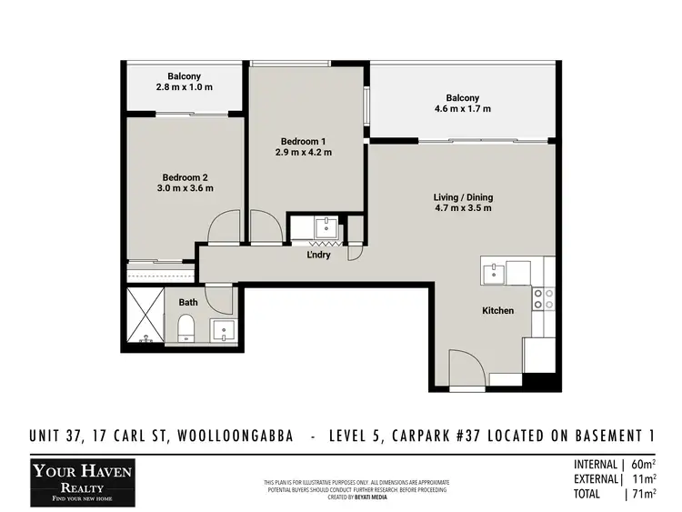 Floorplan of Homely apartment listing, 37/17 Carl Street, Woolloongabba QLD 4102