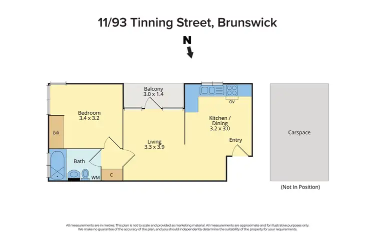 Floorplan of Homely unit listing, 11/93 Tinning Street, Brunswick VIC 3056
