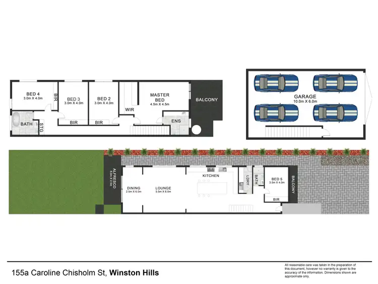 Floorplan of Homely semi-detached listing, 155A Caroline Chisholm Drive, Winston Hills NSW 2153