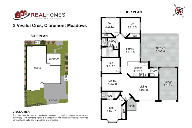 Floorplan of Homely house listing, 3 Vivaldi Crescent, Claremont Meadows NSW 2747