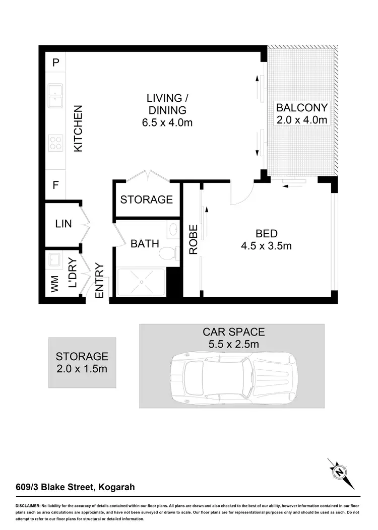 Floorplan of Homely apartment listing, 609B/3 Blake Street, Kogarah NSW 2217