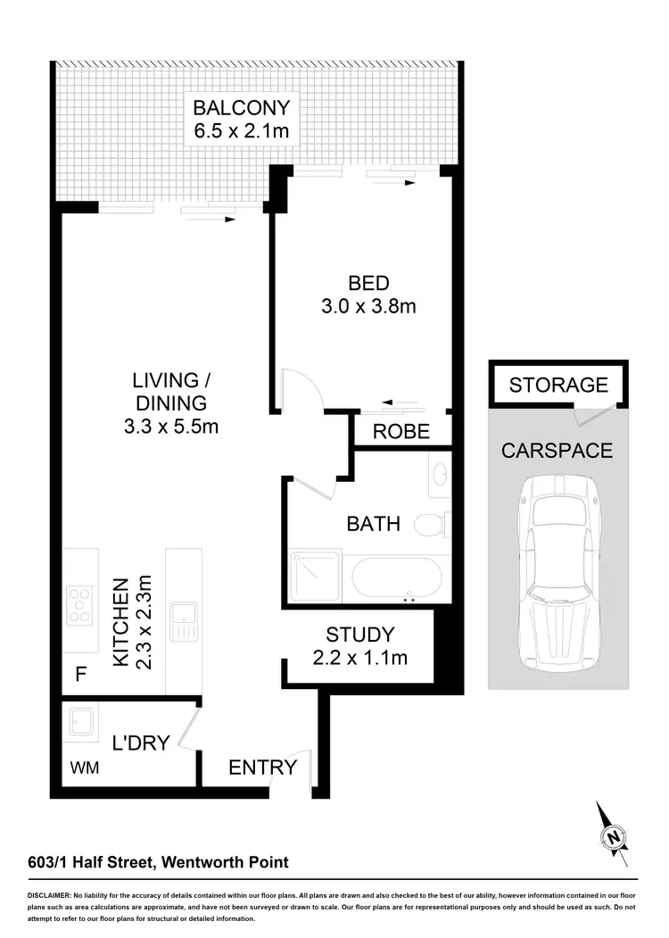 Floorplan of Homely apartment listing, 603/1 Half Street, Wentworth Point NSW 2127