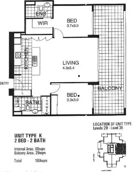Floorplan of Homely apartment listing, 2904/79 Albert Street, Brisbane City QLD 4000