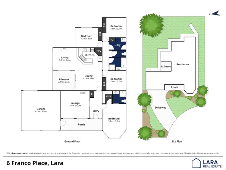 Floorplan of Homely house listing, 6 Franco Place, Lara VIC 3212