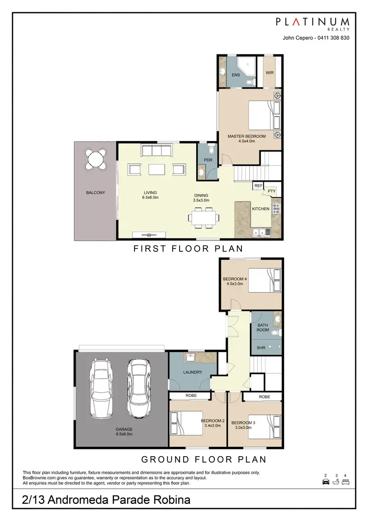 Floorplan of Homely townhouse listing, 2/13 Andromeda Parade, Robina QLD 4226