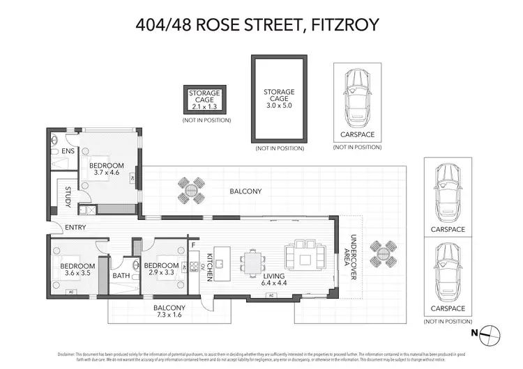 Floorplan of Homely apartment listing, 404/48 Rose Street, Fitzroy VIC 3065