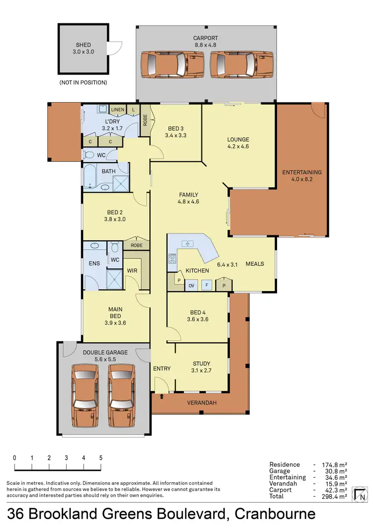 Floorplan of Homely house listing, 36 Brookland Greens Boulevard, Cranbourne VIC 3977