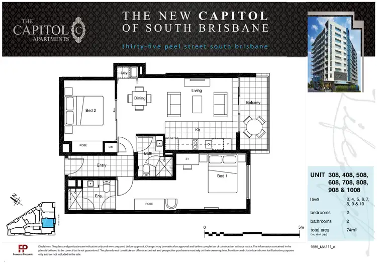 Floorplan of Homely apartment listing, 408/35 Peel Street, South Brisbane QLD 4101