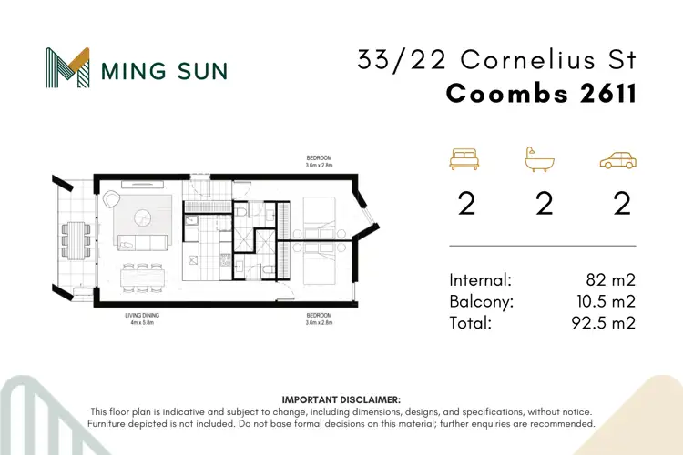 Floorplan of Homely apartment listing, 33/22 Cornelius Street, Coombs ACT 2611