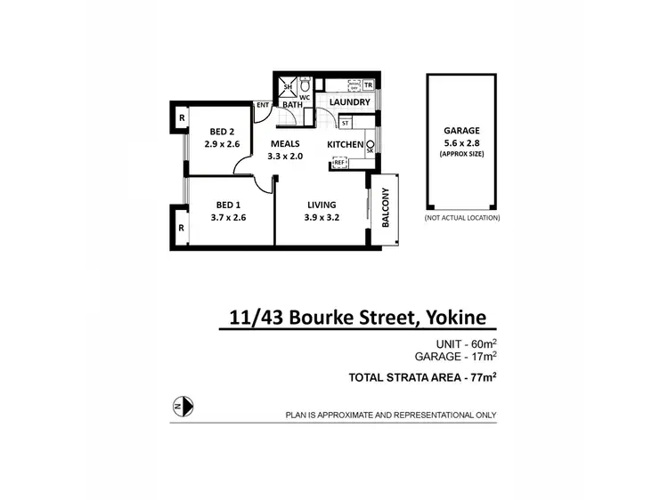 Floorplan of Homely unit listing, 11/43 Bourke Street, Yokine WA 6060