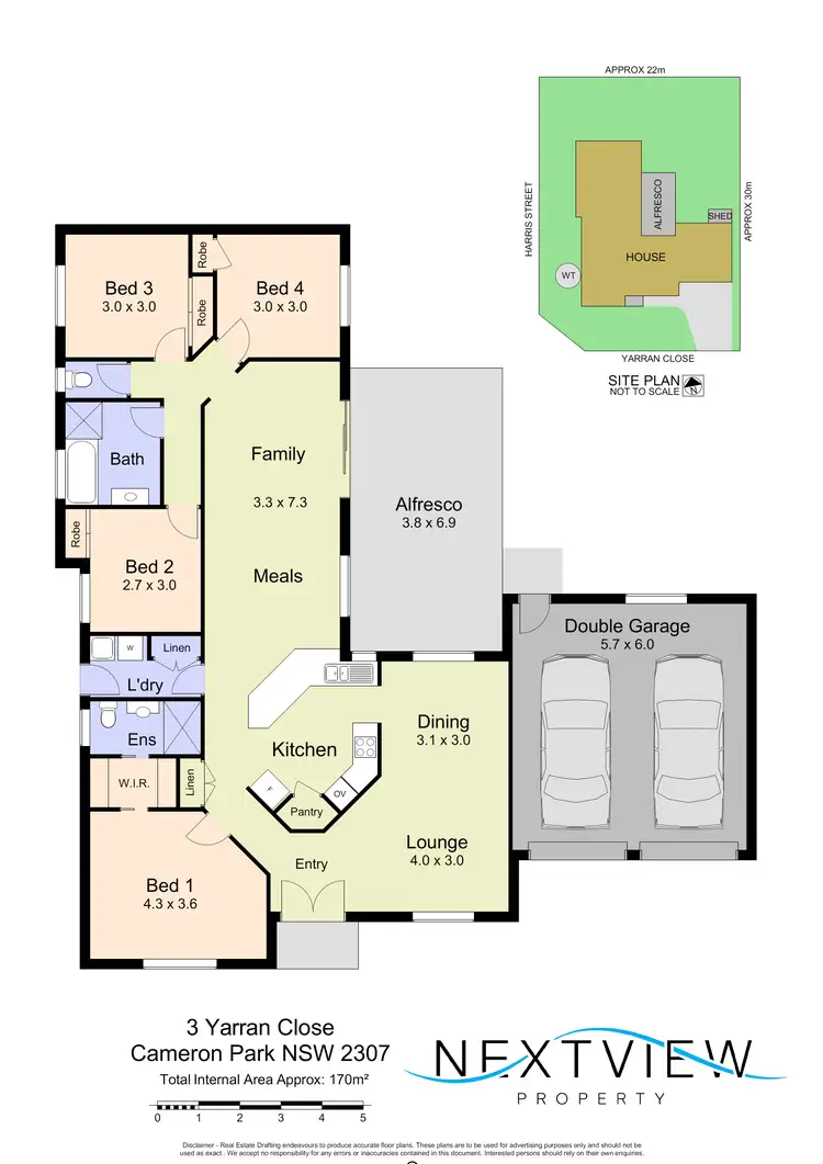 Floorplan of Homely house listing, 3 Yarran Close, Cameron Park NSW 2285
