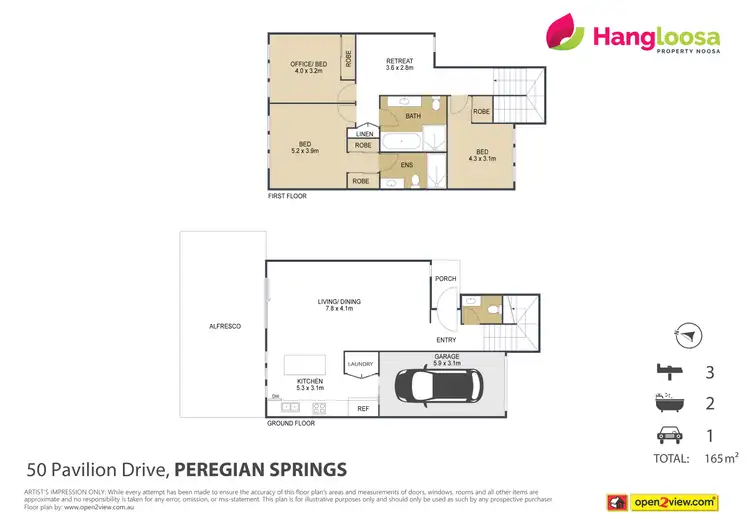 Floorplan of Homely townhouse listing, 50 Pavilion Drive, Peregian Springs QLD 4573