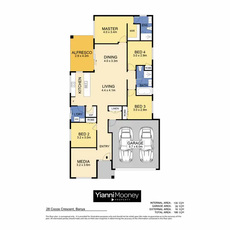 Floorplan of Homely house listing, 28 Cocos Crescent, Banya QLD 4551