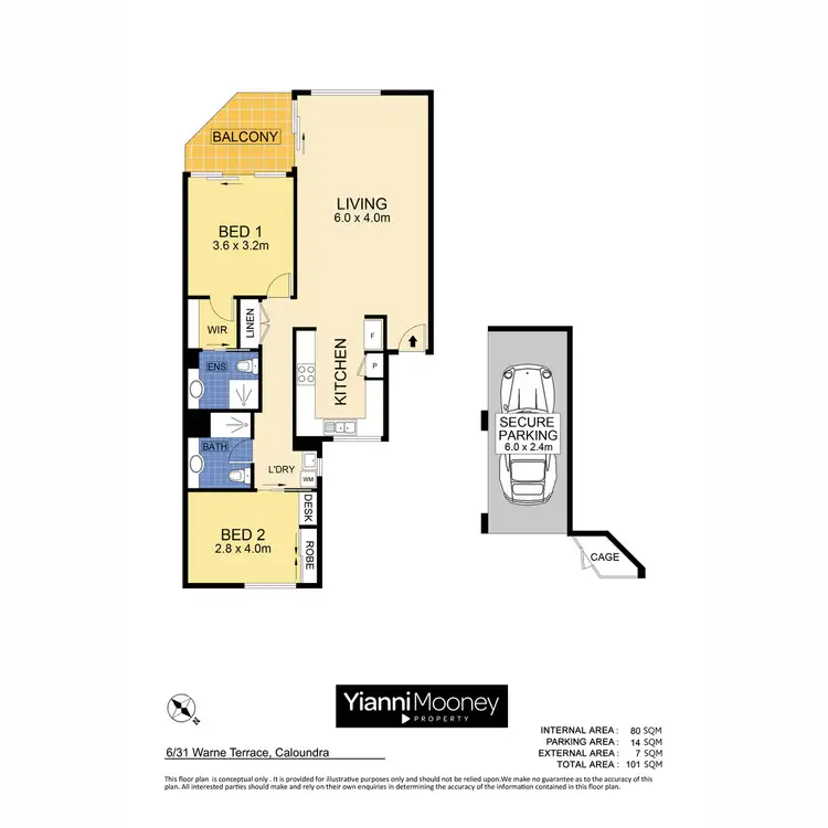 Floorplan of Homely apartment listing, 6/31 Warne Terrace, Caloundra QLD 4551
