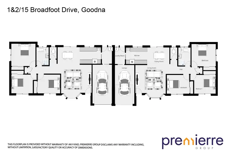 Floorplan of Homely semi-detached listing, 15 Broadfoot Drive, Goodna QLD 4300
