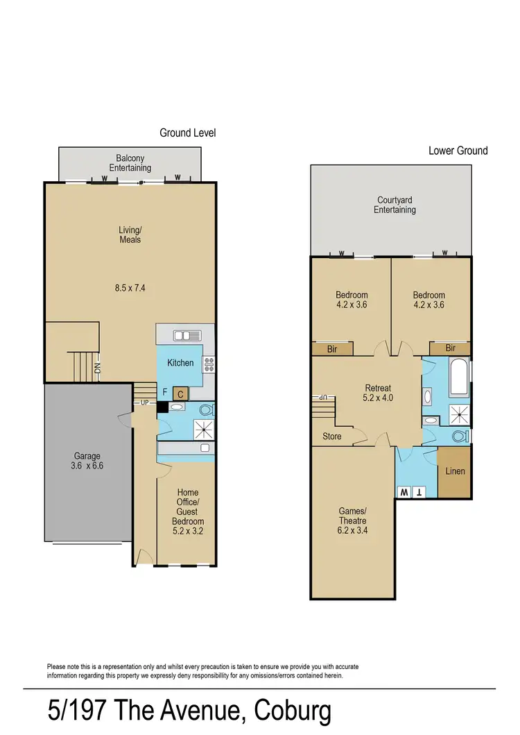 Floorplan of Homely townhouse listing, 5/197 The Avenue, Coburg VIC 3058