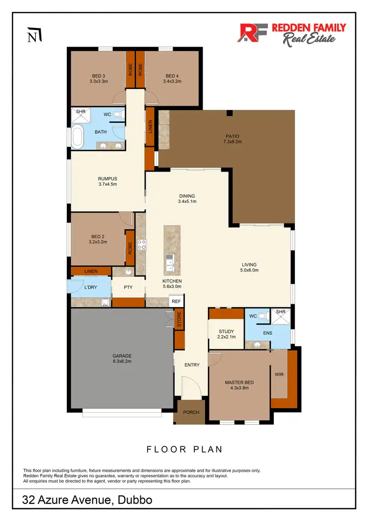 Floorplan of Homely house listing, 32 Azure Avenue, Dubbo NSW 2830