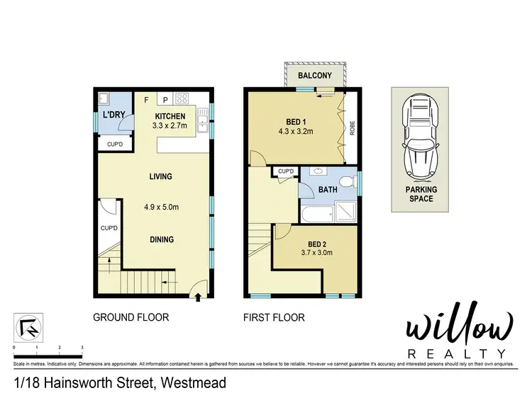 Floorplan of Homely townhouse listing, 1/18-22 Hainsworth Street, Westmead NSW 2145