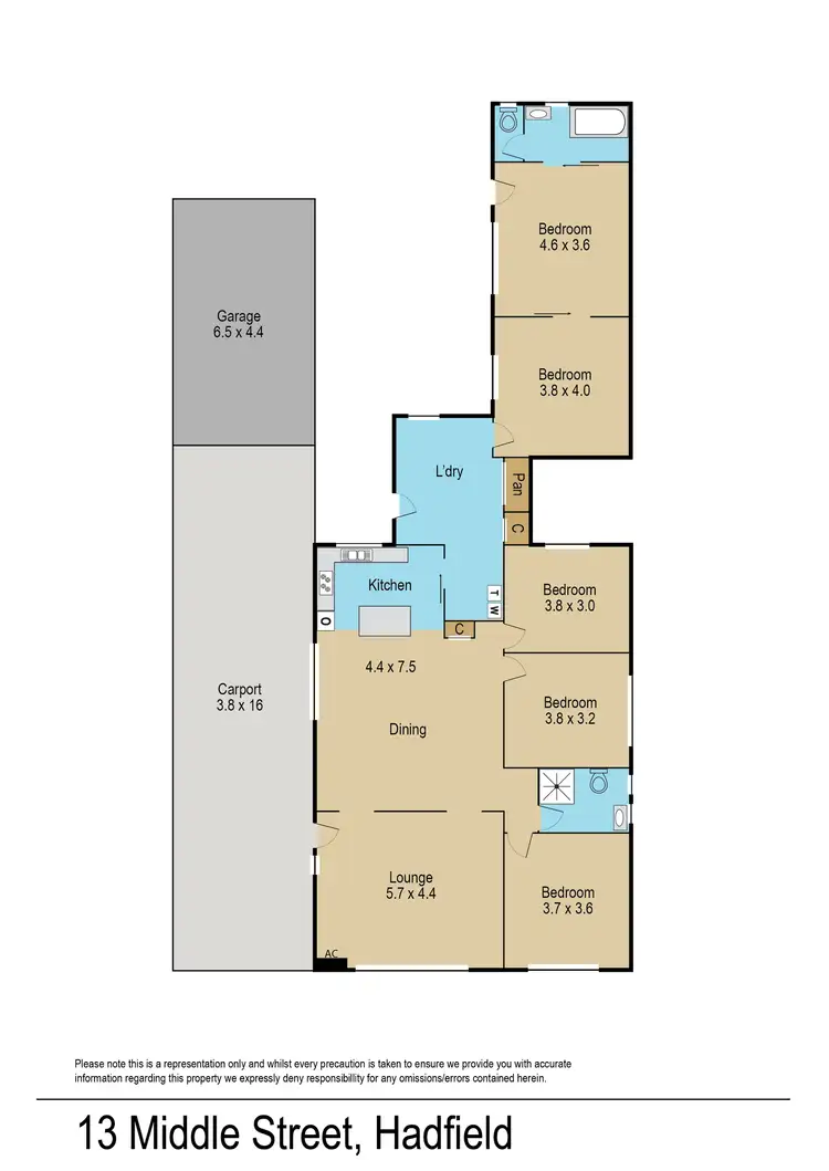 Floorplan of Homely house listing, 13 Middle Street, Hadfield VIC 3046