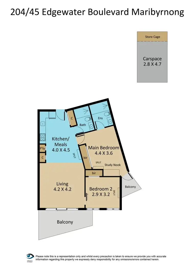 Floorplan of Homely apartment listing, 204/45 Edgewater Boulevard, Maribyrnong VIC 3032