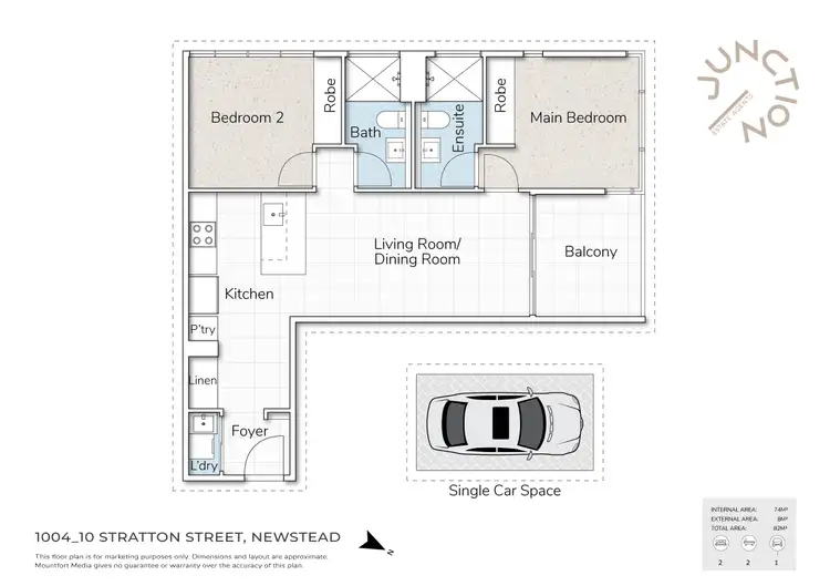 Floorplan of Homely unit listing, 1004/10 Stratton Street, Newstead QLD 4006
